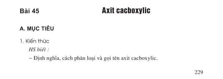 Bài 45 Axit cacboxylic