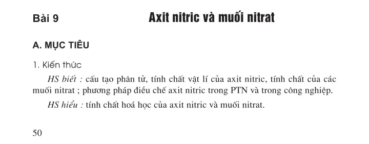Bài 9 Axit nitric và muối nitrat