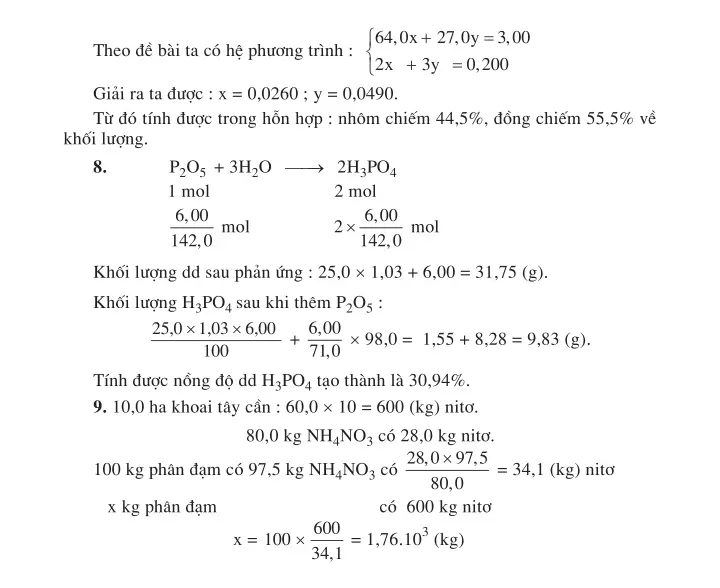 Bài 13 Luyện tập : Tính chất của nitơ, photpho và các hợp chất của chúng