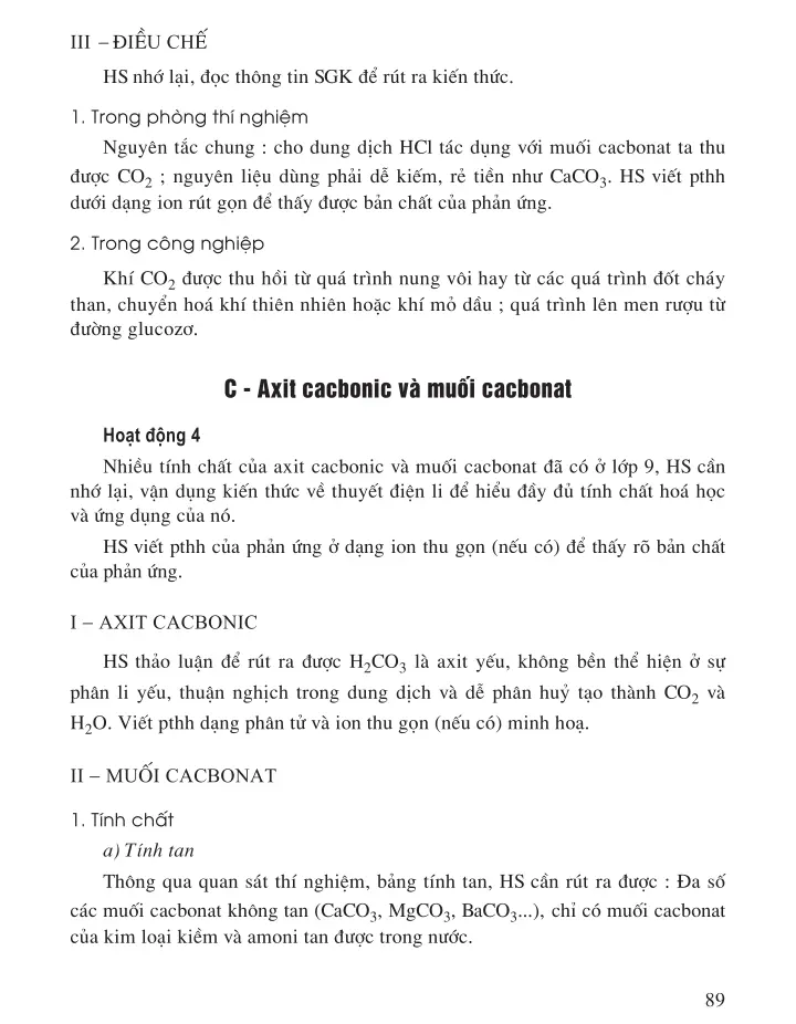 Bài 16 Hợp chất của cacbon