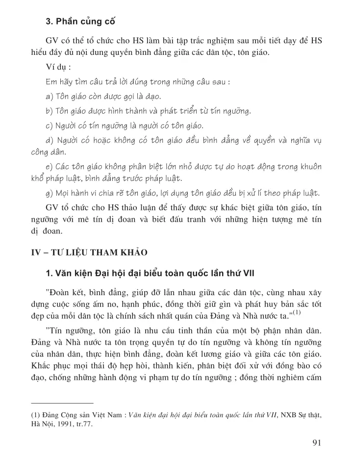 Bài 5: Quyền bình đẳng giữa các dân tộc, tôn giáo