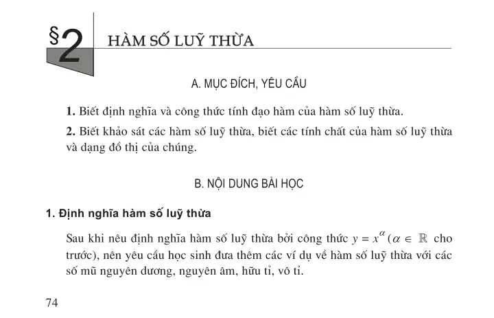 $2. Hàm số luỹ thừa