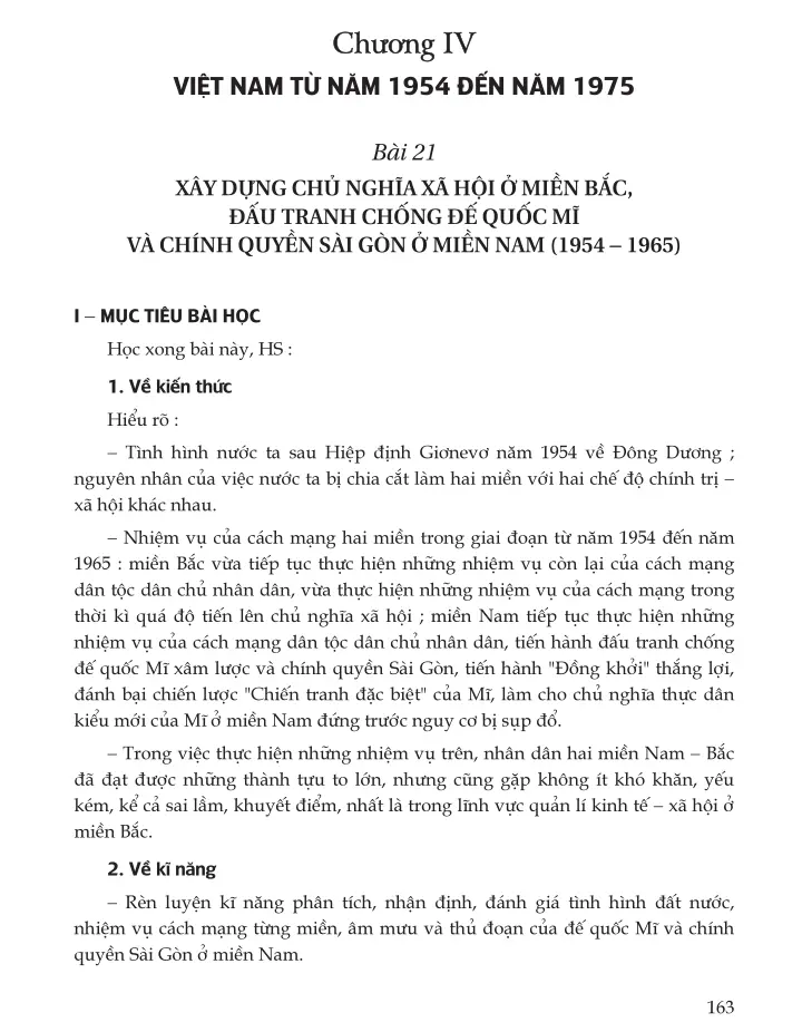 Bài 21. Xây dựng chủ nghĩa xã hội ở miền Bắc, đấu tranh chống đế quốc Mĩ và chính quyền Sài Gòn ở miền Nam (1954 - 1965)