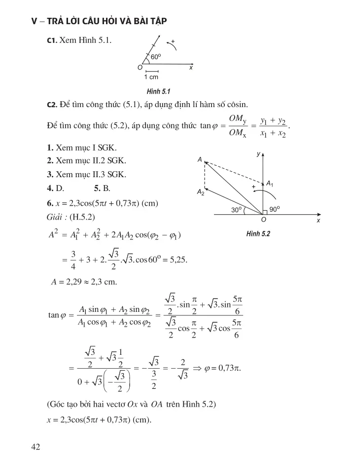 Bài 5. Tổng hợp hai dao động điều hoà cùng phương, cùng tần số. Phương pháp giản đồ Fre-nen