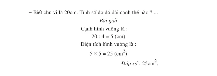 143. Diện tích hình vuông