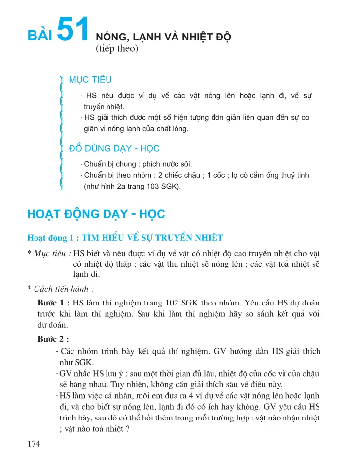 Bài 51. Nóng, lạnh và nhiệt độ (tiếp theo)