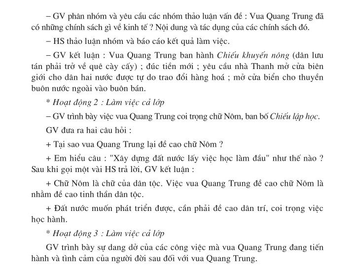 Bài 26. Những chính sách về kinh tế và văn hoá của vua Quang Trung