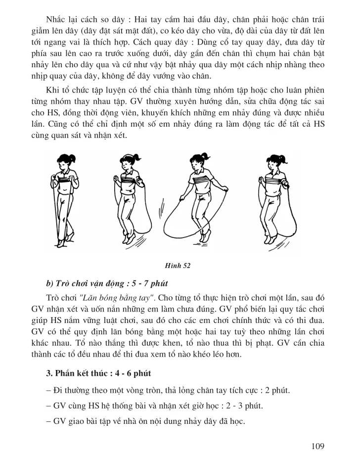 Bài 41: Nhảy dây kiểu chụm hai chân - Trò chơi "Lăn bóng bằng tay"