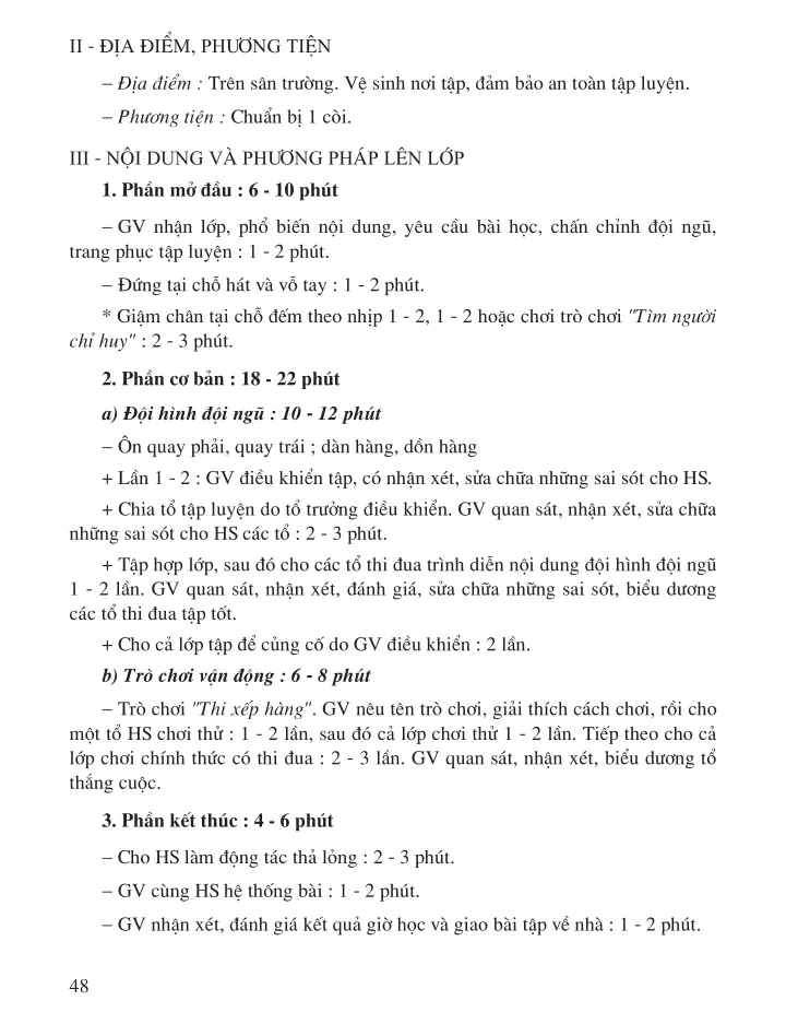 Bài 3: Quay phải, quay trái, dàn hàng, dồn hàng - Trò chơi "Thi xếp hàng"