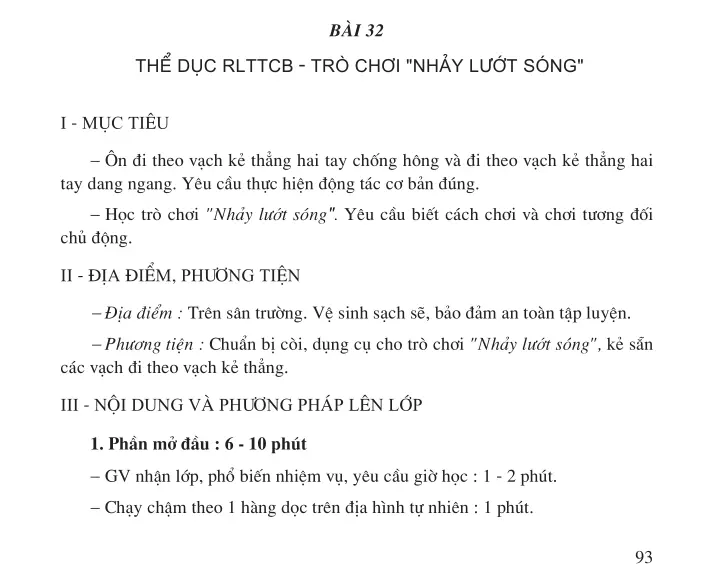 Bài 32: Thể dục RLTTCB - Trò chơi "Nhảy lướt sóng"