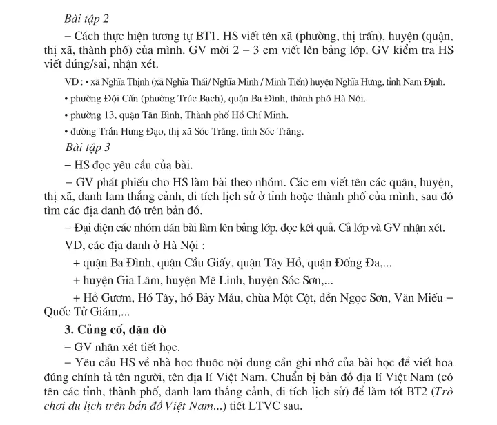 Luyện từ và câu Cách viết tên người, tên địa lí Việt Nam