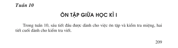 Tuần 10 ÔN TẬP GIỮA HỌC KÌ I