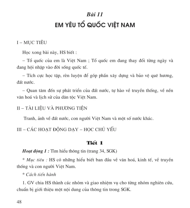 Bài 11: Em yêu Tổ quốc Việt Nam