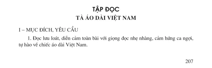 Tập đọc: Tà áo dài Việt Nam