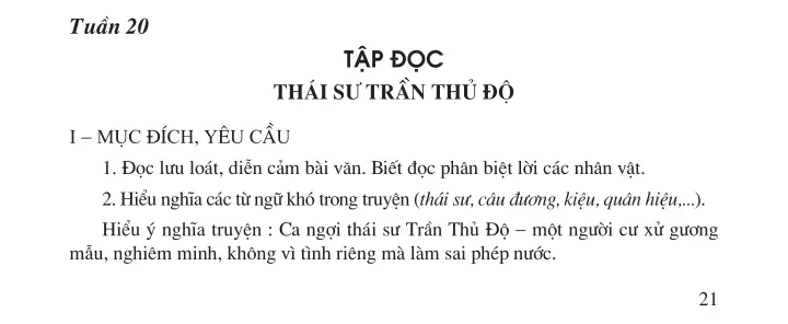Tập đọc: Thái sư Trần Thủ Độ