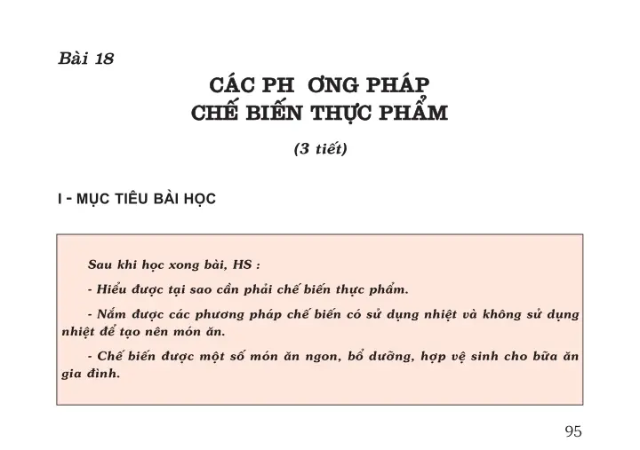 Bài 18. Các phương pháp chế biến thực phẩm