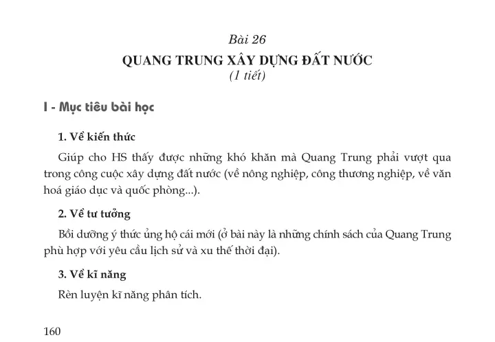 Bài 26 - Quang Trung xây dựng đất nước (1 tiết)