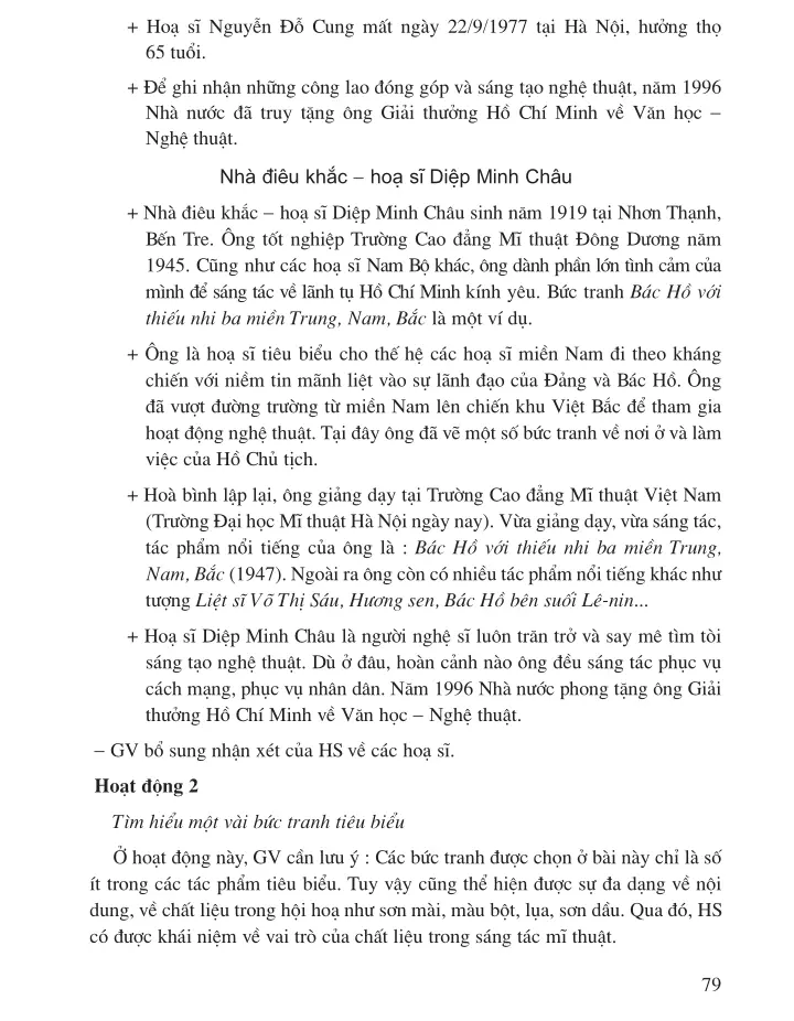 Bài 21 Thường thức mĩ thuật Một số tác giả và tác phẩm tiêu biểu của mĩ thuật Việt Nam từ cuối thế kỉ XIX đến năm 1954