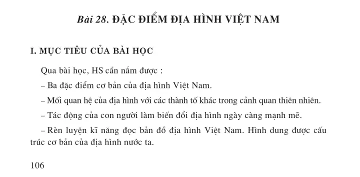 Bài 28: Đặc điểm địa hình Việt Nam (1 tiết)