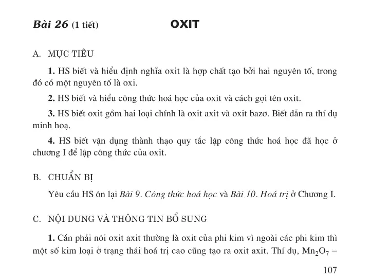 Bài 26 (1 tiết): Oxit