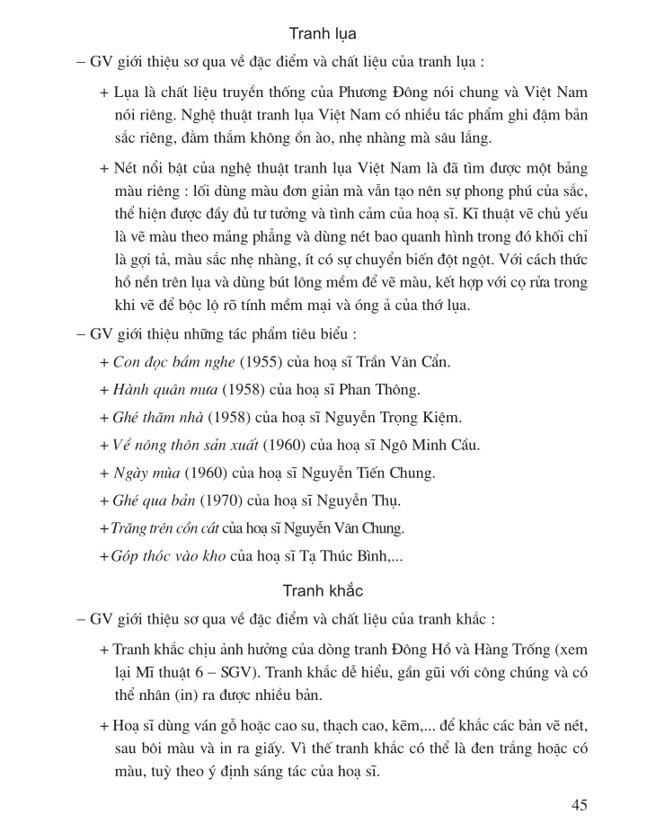 Bài 10 Thường thức mĩ thuật Sơ lược về mĩ thuật Việt Nam giai đoạn 1954 - 1975