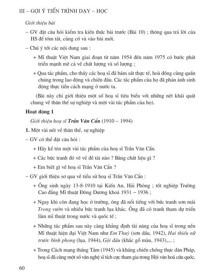 Bài 14 Thường thức mĩ thuật Một số tác giả, tác phẩm tiêu biểu của mĩ thuật Việt Nam giai đoạn 1954 - 1975