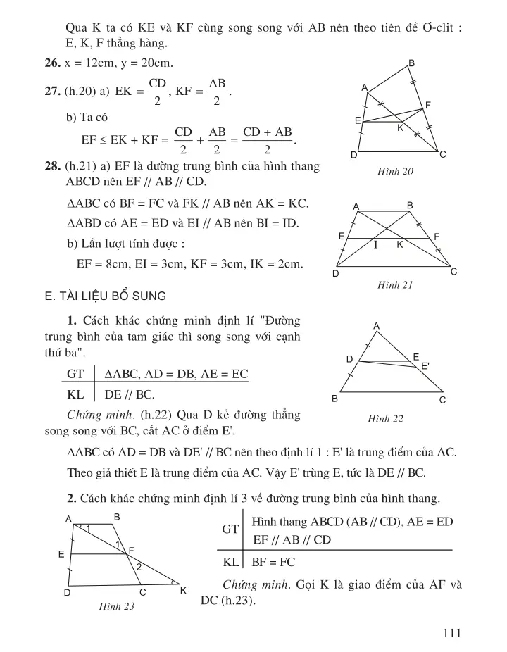 Bài 4: Đường trung bình của tam giác, của hình thang