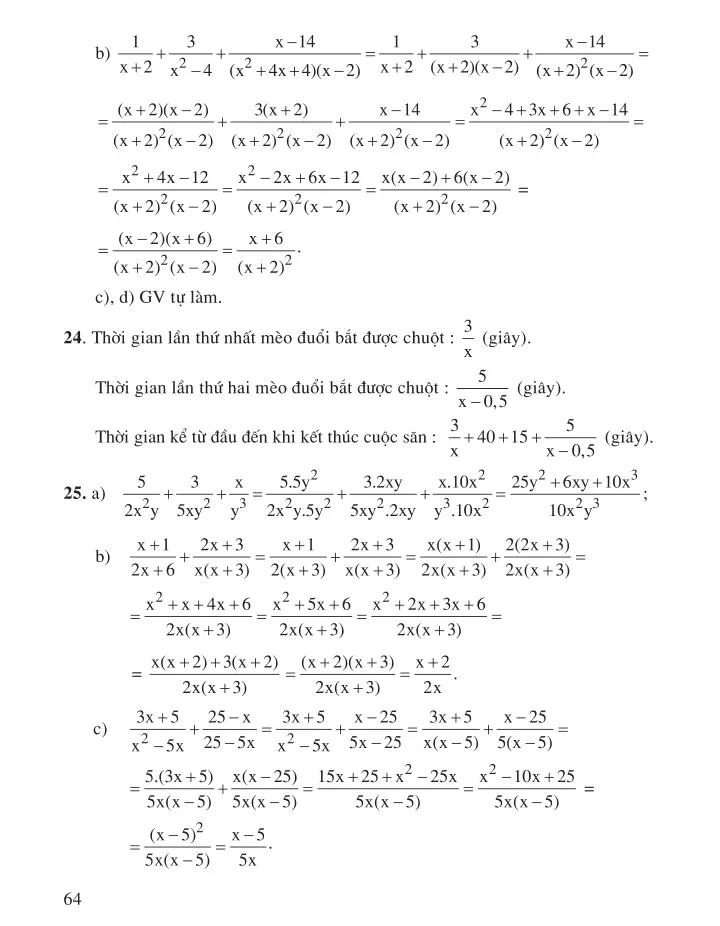 Bài 5: Phép cộng các phân thức đại số