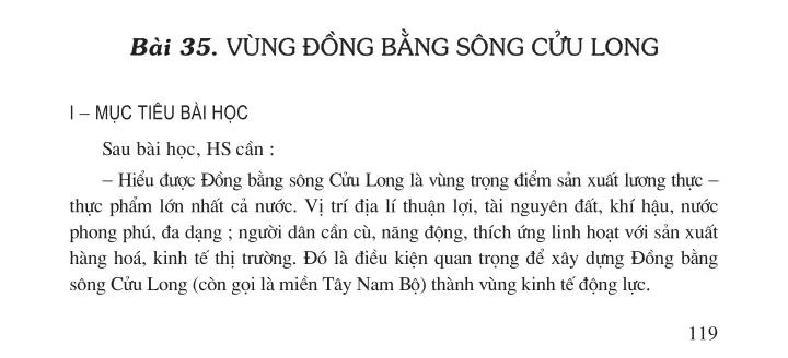 Bài 35: Vùng Đồng bằng sông Cửu Long