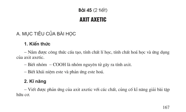 Bài 45 (2 tiết) : Axit axetic