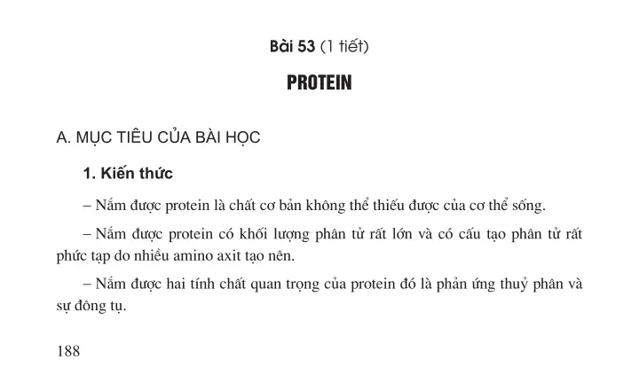 Bài 53 (1 tiết) : Protein