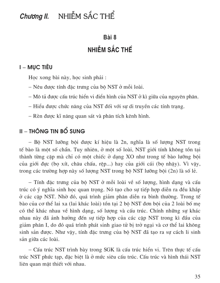 Bài 8. Nhiễm sắc thể