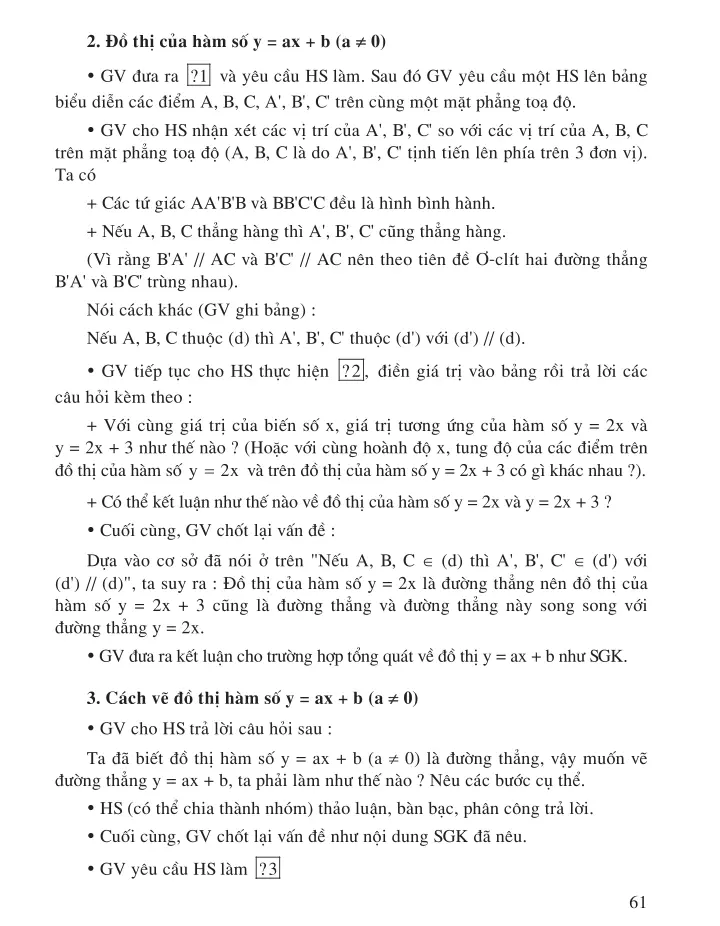 $3. Đồ thị của hàm số y = ax + b (a + 0)