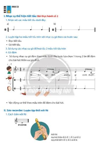 Bài thực hành số 2 trang 14, 15, 16 Âm nhạc lớp 7 Chân trời sáng tạo Nhac Cu The Hien Bai Thuc Hanh So 2