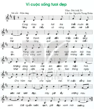 Bài hát Vì cuộc sống tươi đẹp trang 14, 15 Âm nhạc lớp 7 Kết nối tri thức Hat Bai Hat Vi Cuoc Song Tuoi Dep