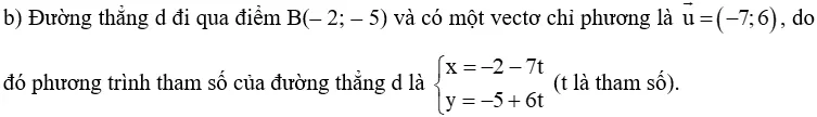 Lập phương trình tổng quát và phương trình tham số của đường thẳng d Bai 6 Trang 103 Toan Lop 10 Tap 2 148636