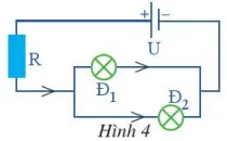 Cho mạch điện như Hình 4 Biết U = 24 V, Đ1: 12V - 6W, Đ1: 12V - 12W, R = 3 Ôm  (ảnh 1) Bai 2 Trang 21 Chuyen De Toan 10 Cd 135886