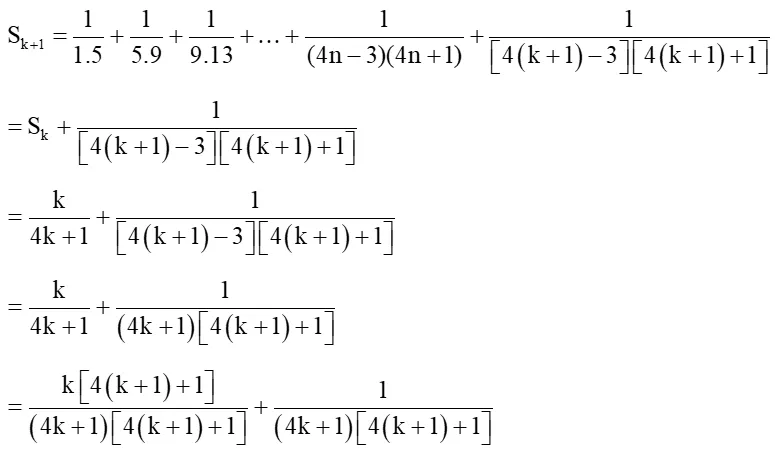 Cho Sn = 1/(1.5) + 1/(5.9) + 1/(9.13) + ... + 1/(4n-3)(4n+1), với n thuộc N sao (ảnh 1) Bai 3 Trang 29 Chuyen De Toan 10 Cd 135917