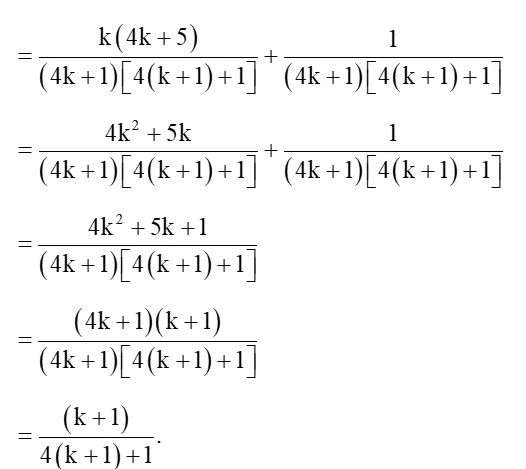 Cho Sn = 1/(1.5) + 1/(5.9) + 1/(9.13) + ... + 1/(4n-3)(4n+1), với n thuộc N sao (ảnh 1) Bai 3 Trang 29 Chuyen De Toan 10 Cd 135918