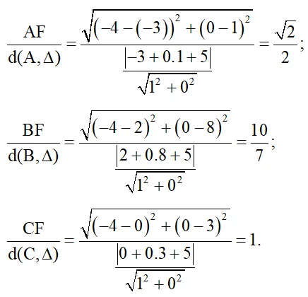 Trong mặt phẳng tọa độ Oxy, cho đường thẳng denta: x = -5 và điểm F(-4;0) (ảnh 2) Bai 4 Trang 67 Chuyen De Toan 10 Cd 136750