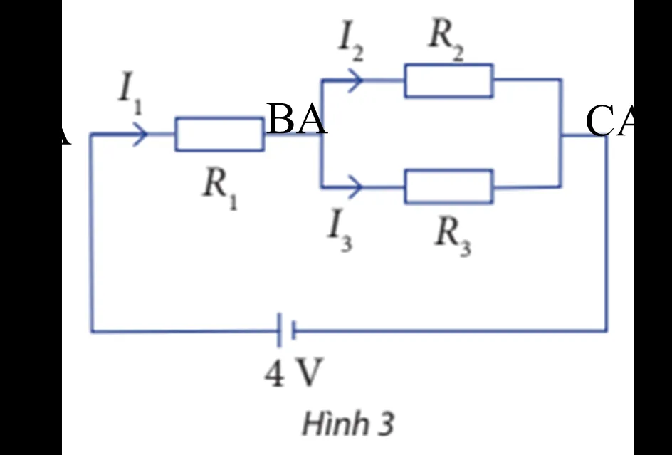 Cho sơ đồ mạch điện như Hình 3 Biết R1 = 4 Ôm, R2 = 4 Ôm và R3 = 8 Ôm Bai 5 Trang 21 Chuyen De Toan 10 Ctst 2