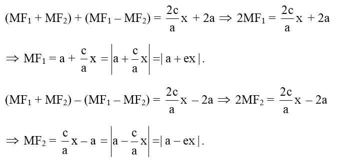 Với mỗi điểm M thuộc hypebol (H), từ hai đẳng thức MF1^2 - MF2^2 = 4cx (ảnh 1) Hoat Dong 6 Trang 52 Chuyen De Toan 10 Cd 136408