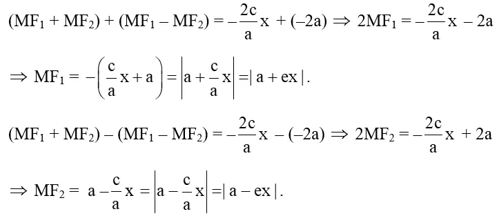 Với mỗi điểm M thuộc hypebol (H), từ hai đẳng thức MF1^2 - MF2^2 = 4cx (ảnh 1) Hoat Dong 6 Trang 52 Chuyen De Toan 10 Cd 136411