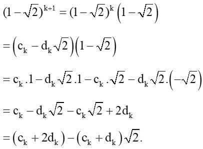Chứng minh với mọi n thuộc N sao, (1 + căn bậc hai 2)^n, (1- căn bậc hai 2)^n (ảnh 1) Luyen Tap 2 Trang 26 Chuyen De Toan 10 Cd 135912
