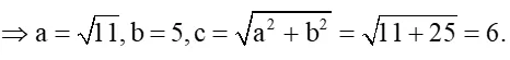 Tìm các tiêu điểm và đường chuẩn của hypebol có phương trình chính tắc là x^2/11 - y^2/25 = 1 (ảnh 1) Luyen Tap 4 Trang 54 Chuyen De Toan 10 Cd 136419