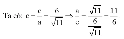 Tìm các tiêu điểm và đường chuẩn của hypebol có phương trình chính tắc là x^2/11 - y^2/25 = 1 (ảnh 1) Luyen Tap 4 Trang 54 Chuyen De Toan 10 Cd 136420
