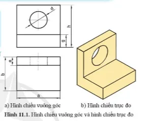 Quan sát hình 11.1a và cho biết đường tròn trên hình chiếu đứng thể hiện phần nào Cau Hoi 3 Trang 56 Cong Nghe 10 Tkcn