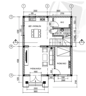 Với cùng kích thước mặt bằng xây dựng như ở hình 16.4 hãy vẽ mặt bằng nhà Thuc Hanh 1 Trang 81 Cong Nghe 10 Tkcn 144833