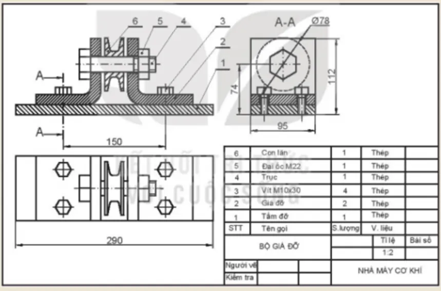 Sưu tâm một bản vẽ lắp và cho biết trình tự lắp ghép của các chi tiết trong bản vẽ đó Van Dung Trang 74 Cong Nghe 10 Tkcn 144819