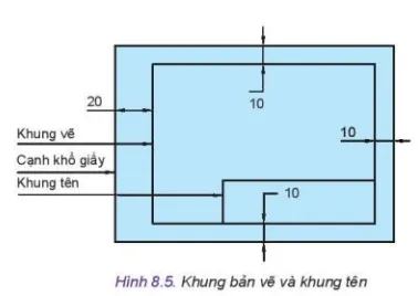 Em hãy quan sát Hình 8.5 và cho biết cách vẽ khung vẽ Kham Pha 2 Trang 47 Cong Nghe 10 Tkcn 1